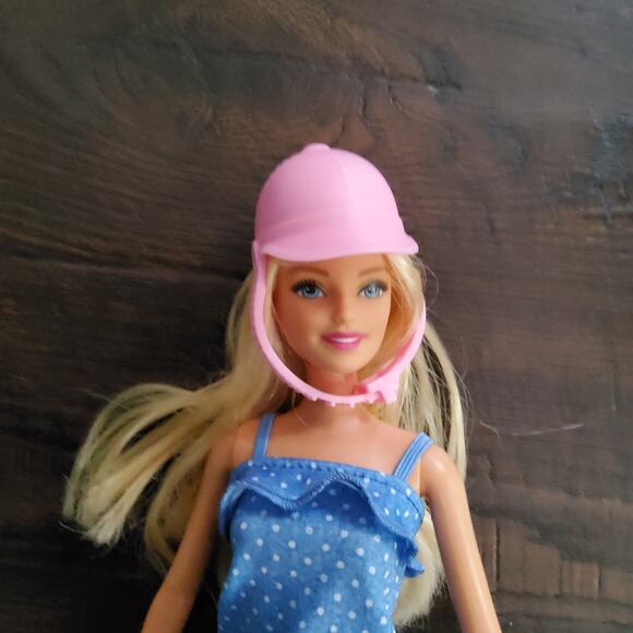 Mattel Barbie Doll Blonde Fashion Doll Riding Outfit with Brown Boots Pink Hat - Picture 6 of 11